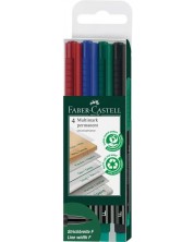 Set fineliner flomastera Faber-Castell 1513 - 4 boje, F, 0.6 mm