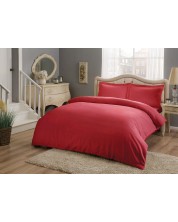 Set za spavaću sobu od 100% pamuka TAC - Basic Red, 230 х 260 cm, 4 dijela -1