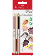 Set dvostranih olovaka Faber-Castell - Djeca svijeta, 3 komada
