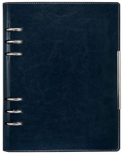 Kožna bilježnica-agenda Lemax Novaskin  - А5, tamnoplava, s prstenovima i mehanizmom