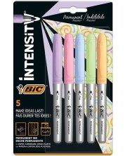 Set permanentnih markera BIC - Intensity, 1,8 mm, 5 pastelnih boja