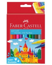 Set flomastera Faber-Castell - Dvorac, 12 boja