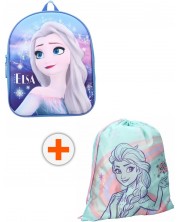 Set za vrtić Vadobag Frozen II - Ruksak i sportska torba, Elsa, plava i ružičasta