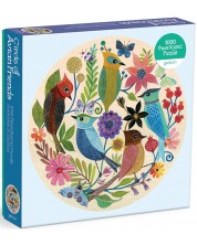 Okrugla slagalica Galison od 1000 dijelova - Cvijeće i ptice