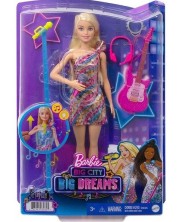 Lutka Mattel Barbie Big City - Barbie Malibu, sa šarenom haljinom i dodacima