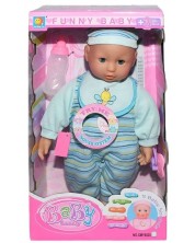 Lutka-beba Raya Toys - Sa značajkama i dodacima, plava
