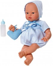 Lutka beba Asi Dolls – Koke, u plavom kostimu i s torbicom, 36 cm -1