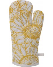Kuhinjska rukavica s motivom cvijeća H&S - 18 x 32 cm, pamuk, žuta -1