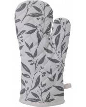 Kuhinjska rukavica s motivom cvijeća H&S - 18 x 32 cm, pamuk, siva
