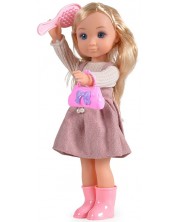 Lutka Moni - Sa ljubičastom haljinom i dugom plavom kosom, 36 cm
