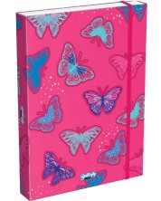 Kutija s elastičnom trakom Lizzy Card Pink Butterfly - 33 x 24 x 5 cm