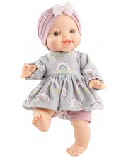 Lutka-bebe Paola Reina Los Gordis - Anika, s tunikom s dugama i turbanom, 34 cm