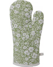 Kuhinjska rukavica s motivom cvijeća H&S - 18 x 32 cm, pamuk, zelena
