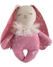 Krpena lutka Asi Dolls - Zečica Olivia, roza sa bijelim zvjezdicama, 34 cm -1