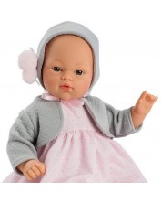 Lutka Asi - Beba Koke, u ružičastoj haljini i sivim kardiganom