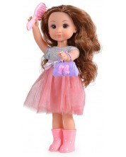 Lutka Moni - Uz haljinu s ružičastim tilom i ružičaste čizme, 36 cm