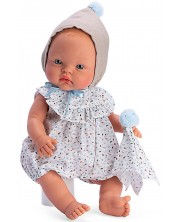 Lutka Asi Dolls - Beba Alex, s bodijem u boji i šeširom s pomponom, 36 cm -1