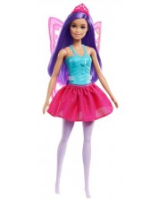 Lutka Barbie Dreamtopia - Barbie vila iz bajke s krilima, s ljubičastom kosom -1