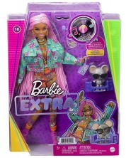 Lutka Mattel Barbie Extra - S ružičastim pletenicama i dodacima -1