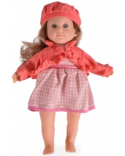 Lutka Moni - S ružičastom haljinom, prslukom i šeširom, 46 cm