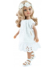 Lutka Paola Reina Amigas - Luciana, u bijeloj haljini i traci za kosu, 32 cm