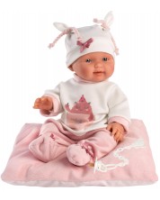 Lutka-beba Llorens - S ružičastom odjećom, jastukom i bijelom kapom, 26 cm -1