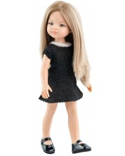 Lutka Paola Reina Amigas - Manika, u kratkoj crnoj haljini, 32 cm