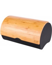 Kutija za kruh ADS - Steel, 37.7 x 24.3 x 20.4 cm, s poklopcem od bambusa -1