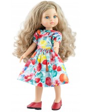 Lutka Paola Reina Amigas - Carla, s haljinom u boji s voćem, 32 cm