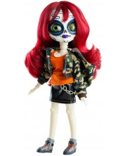 Lutka Paola Reina Catrinas - Maya, s crvenom kosom i maskirnom jaknom, 34 cm