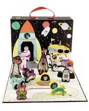 Kutija za igru Floss&Rock – Svemir, s drvenim figuricama