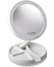 LED Kozmetičko ogledalo Innoliving - INN-805, Ø13 cm, povećanje 5X -1