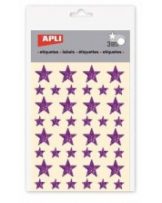 Set naljepnica APLI - Zvijezde, ljubičasta zvjezdana prašina, 3 lista