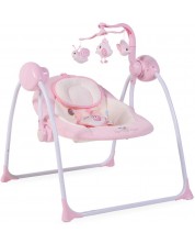 Električna ljuljačka za bebe Cangaroo - Baby Swing +, ružičasta -1