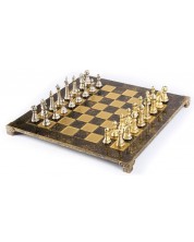 Luksuzni šah Manopoulos - Staunton, smeđi i zlatni, 44 x 44 cm -1
