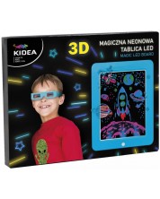 Čarobna LED neonska ploča Kidea - plava, za 3D slike -1