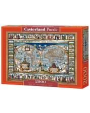 Puzzle Castorland od 2000 dijelova - Karta svijeta iz 1639 godine 