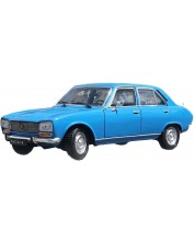 Metalni auto Welly - 1975 Peugeot 504, plavi, 1:24