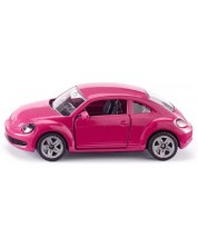 Metalni autić Siku - Vw The Beetle Pink, s cvjetnim naljepnicama