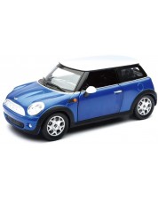 Metalni auto Newray - Mini Cooper, 1:24, plavi -1