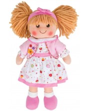 Mekana lutka Bigjigs - Kelly, s haljinom, 34 cm -1