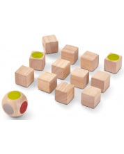 Memo igra s drvenim kockama PlanToys  - Zapamtite boje -1