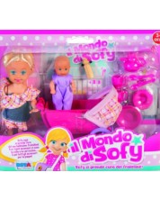 Mini lutka s bebom RS Toys Il Mondo di Sofy – S kolicom i opremama