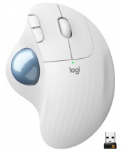 Miš Logitech - Ergo M575, optički, bežični, bijeli -1