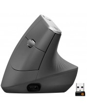 Miš Logitech - MX Vertical Advanced, optički, bežični, sivi -1