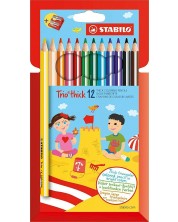 Olovke Stabilo Trio – 12 boja, sa šiljilom