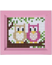 Mozaik s okvirom i pikselima Pixelhobby - Par sova, 500 komada