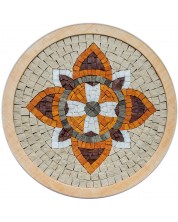 Mozaik Neptune Mosaic - Medaljon, s narančastim cvijetom -1