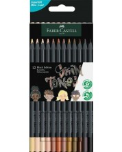 Olovke Faber-Castell Black Edition - 12 boja, tjelesne nijanse