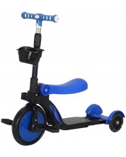 Multifunkcionalni tricikl 3 u 1 Ocie - Bicikl za ravnotežu, romobil i skuter Fire, plavi